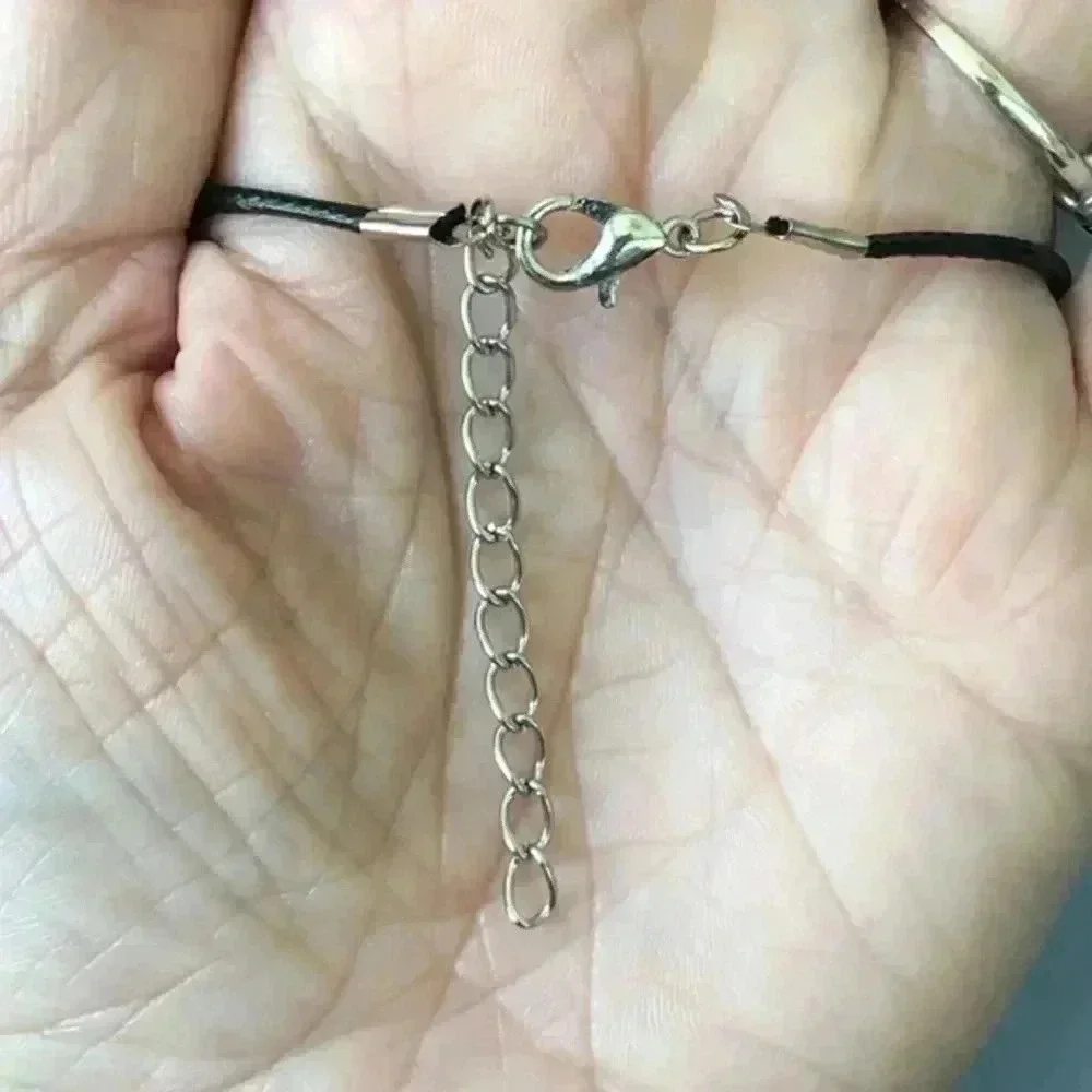 Black Onyx Cross Natural Braided Stainless Steel Necklace NWT